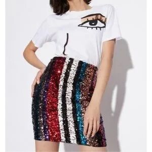 NWT A/X Armani Exchange Sequin Striped Skirt size 2